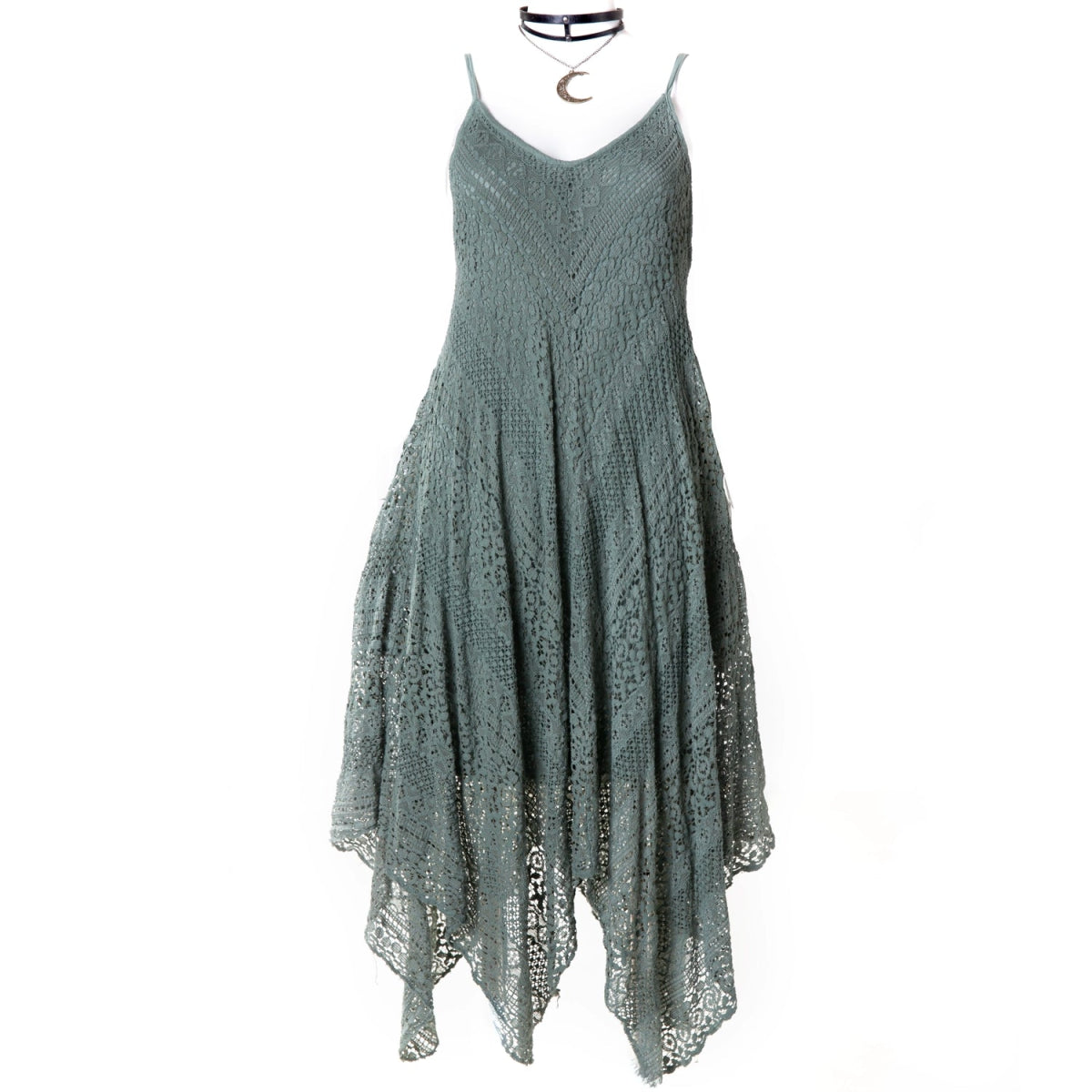 Vestido Boho Verde Encaje - Forest Whisper - Crazyinlove