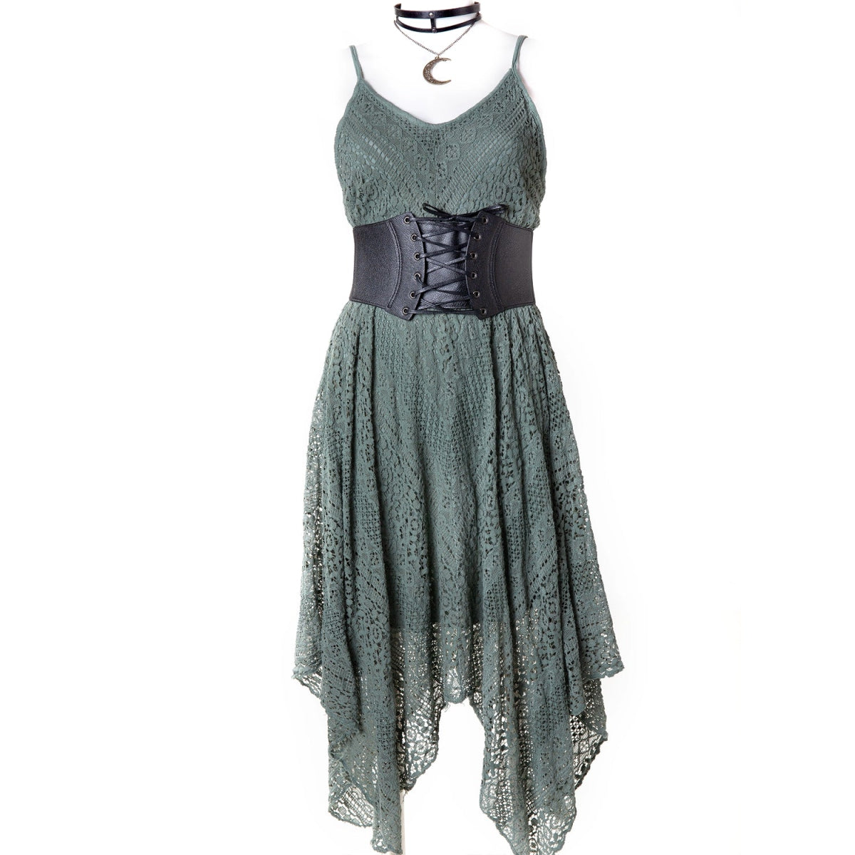 Vestido Boho Verde Encaje - Forest Whisper - Crazyinlove