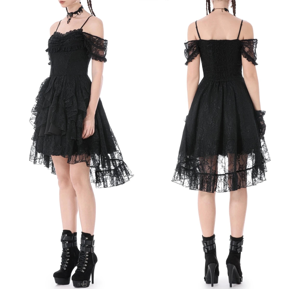 Vestido Corto Delante Largo Detrás con Encaje - Crazyinlove