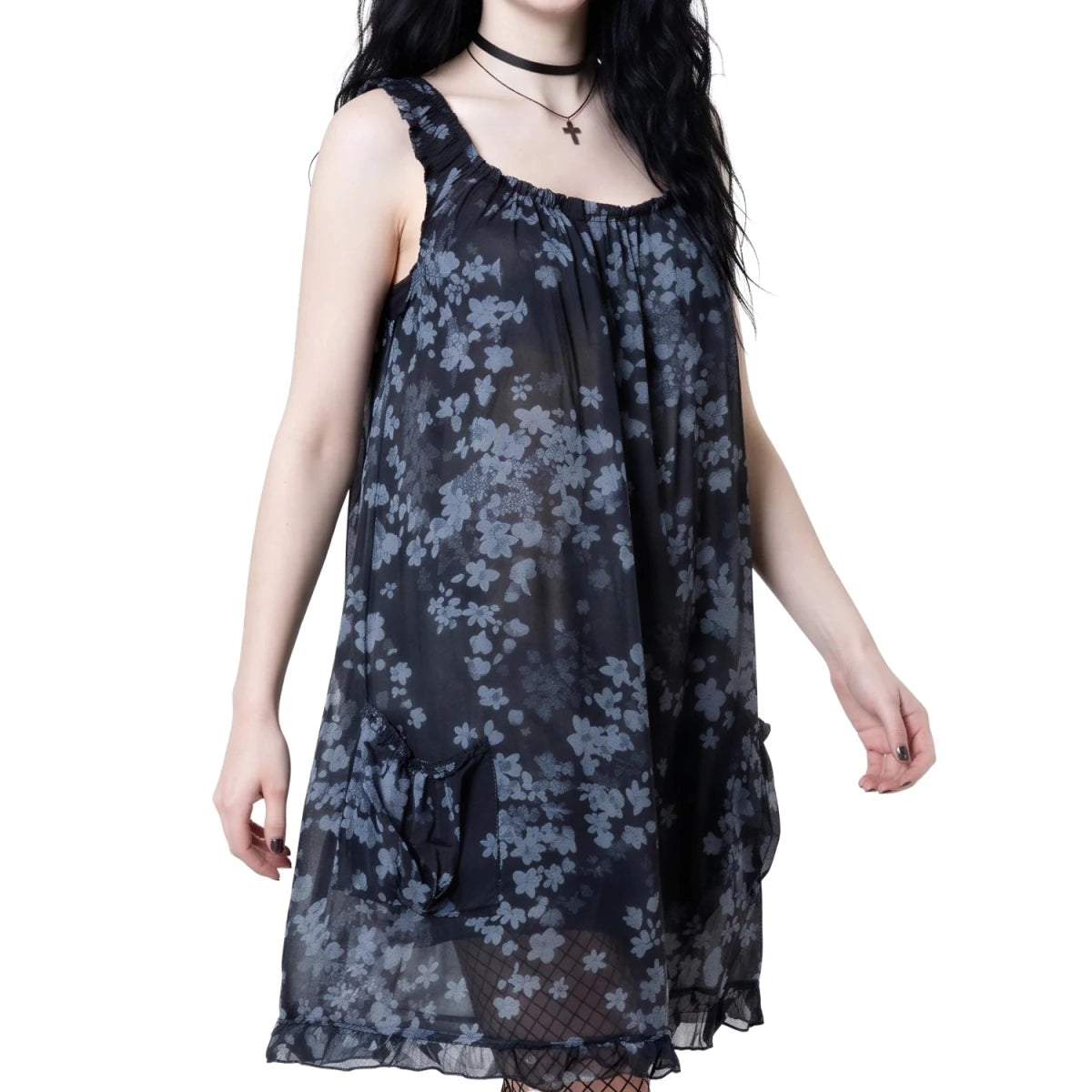 Vestido de Algodón Fino con Flores y Tirantes - Crazyinlove