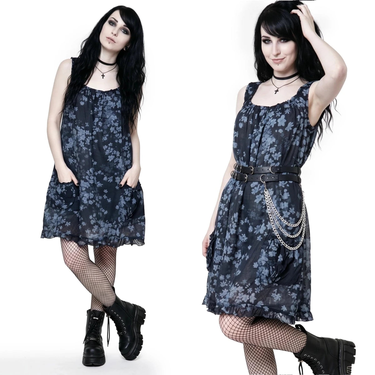 Vestido de Algodón Fino con Flores y Tirantes - Crazyinlove