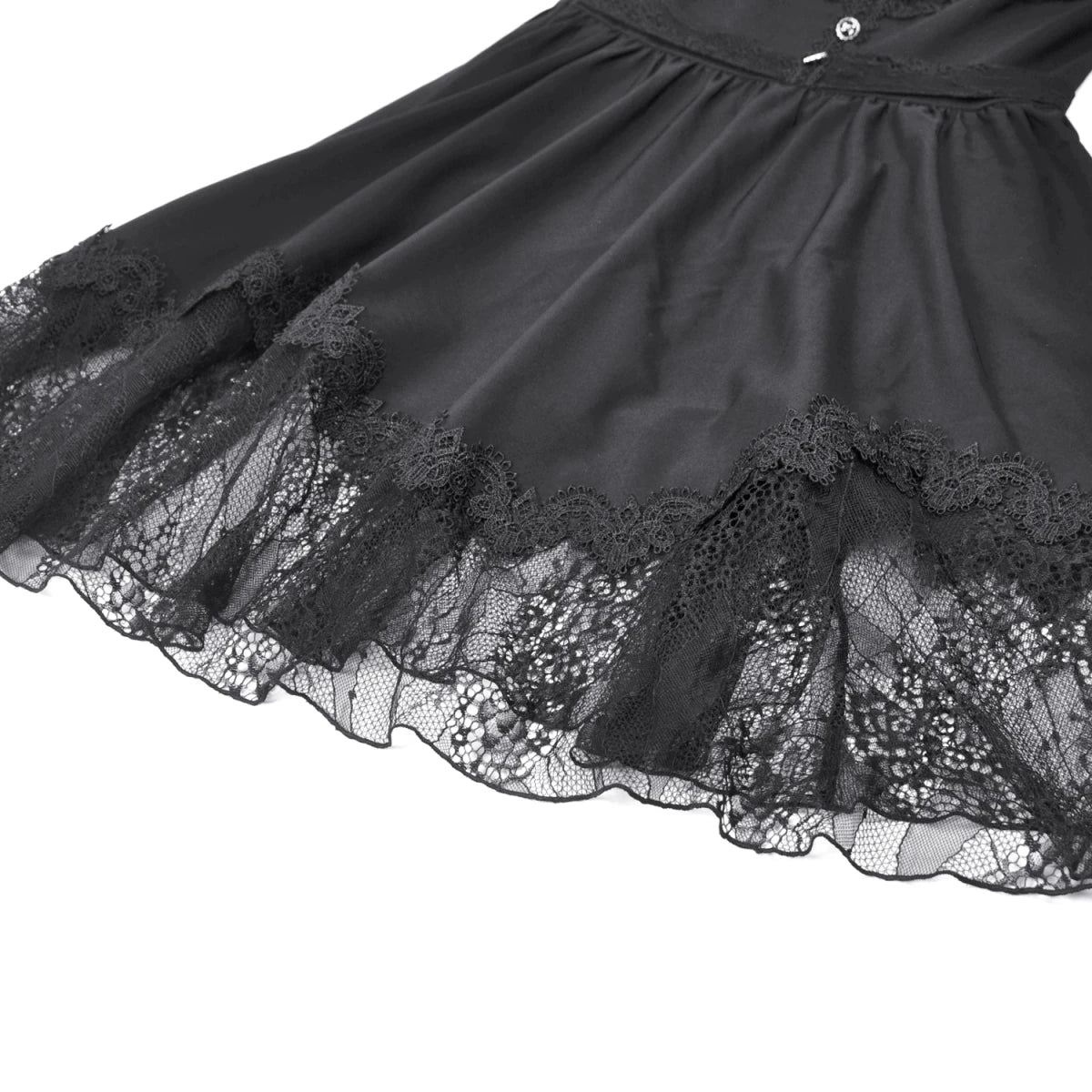 Vestido de Encaje con Botones y Lazada Trasera - Crazyinlove