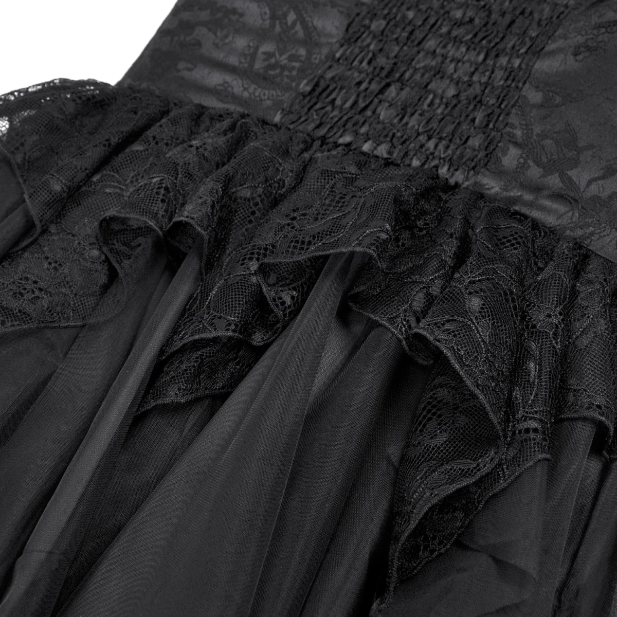 Vestido de Tirantes con Tul y Encaje Asimétrico - Crazyinlove