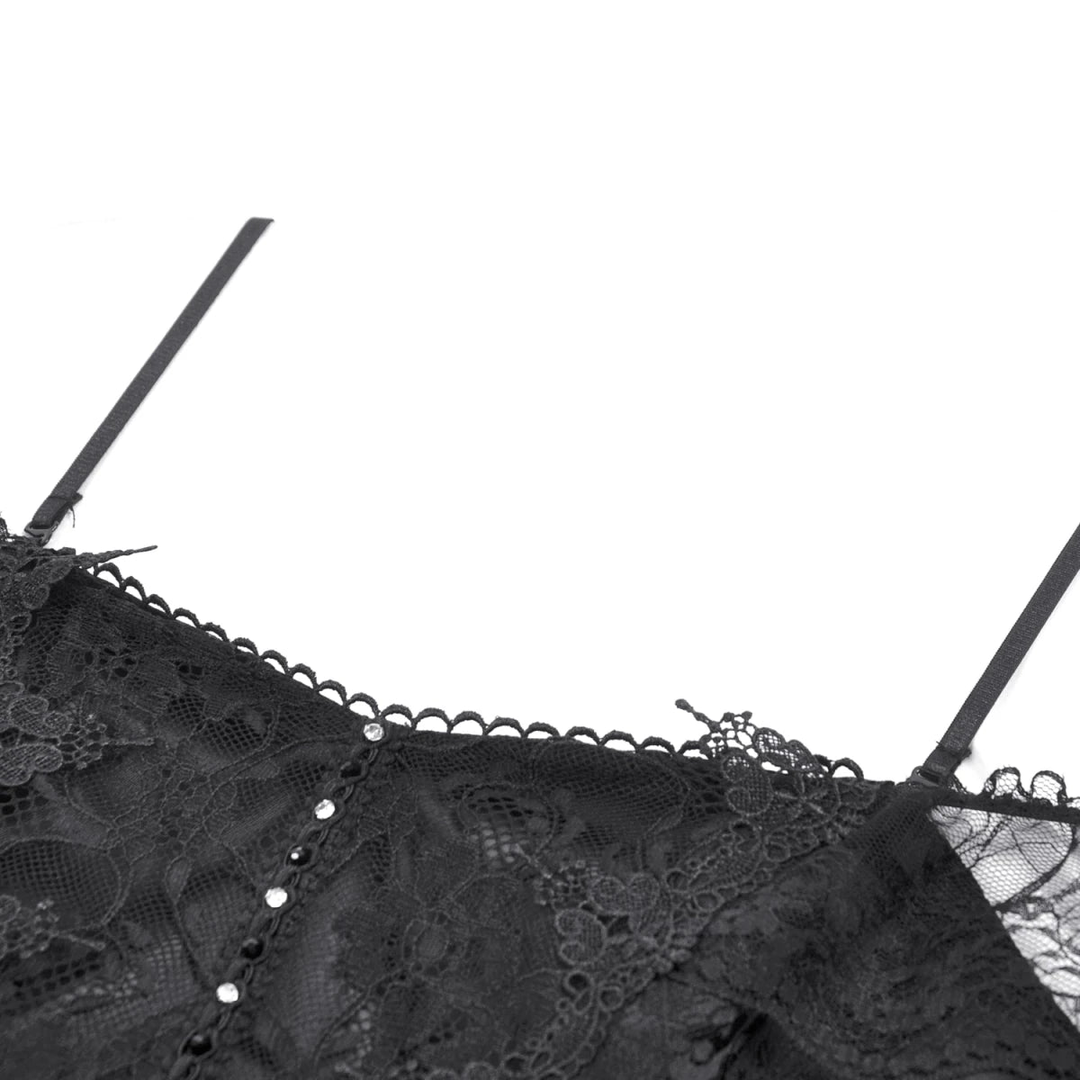 Vestido de Tirantes con Tul y Encaje Asimétrico - Crazyinlove