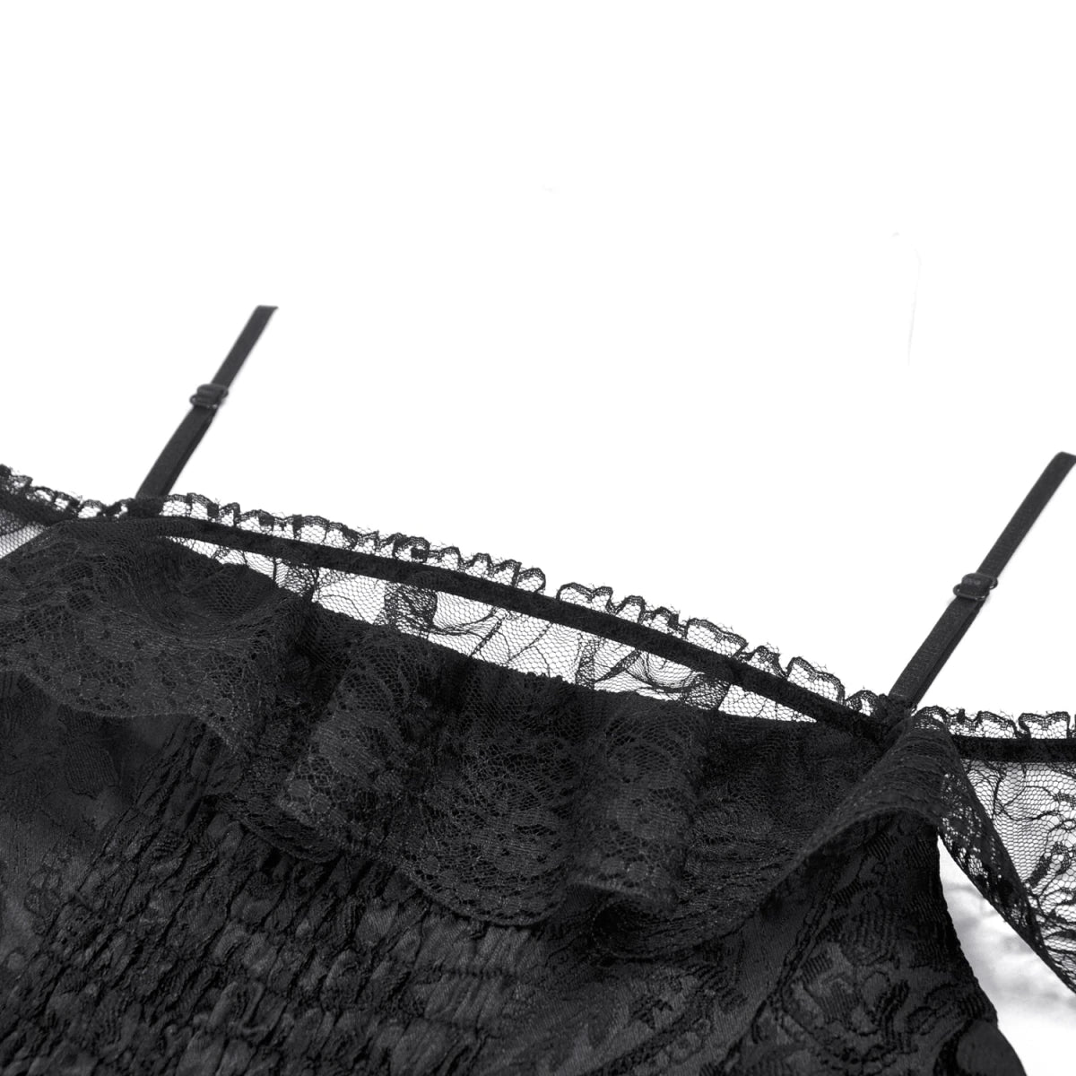 Vestido de Tirantes con Tul y Encaje Asimétrico - Crazyinlove