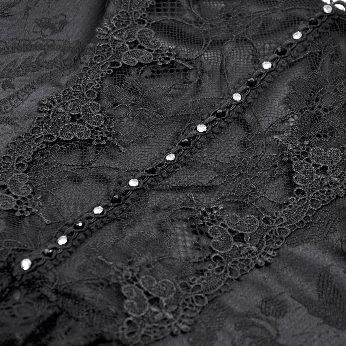 Vestido de Tirantes con Tul y Encaje Asimétrico - Crazyinlove