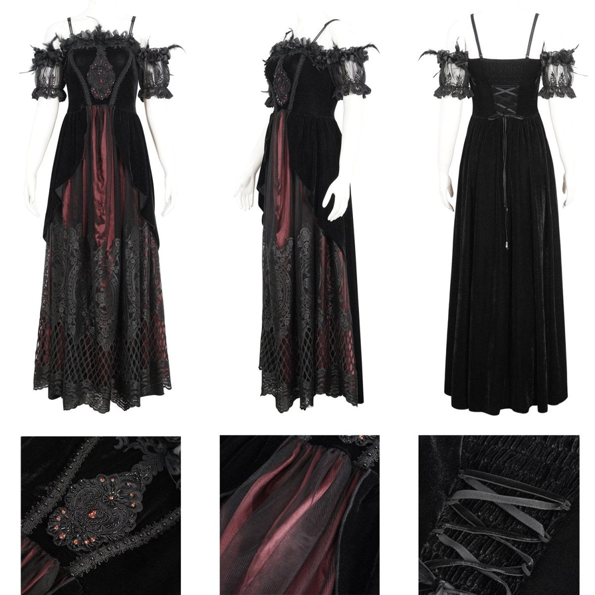 Vestido Elegante Rojo y Negro - Crazyinlove