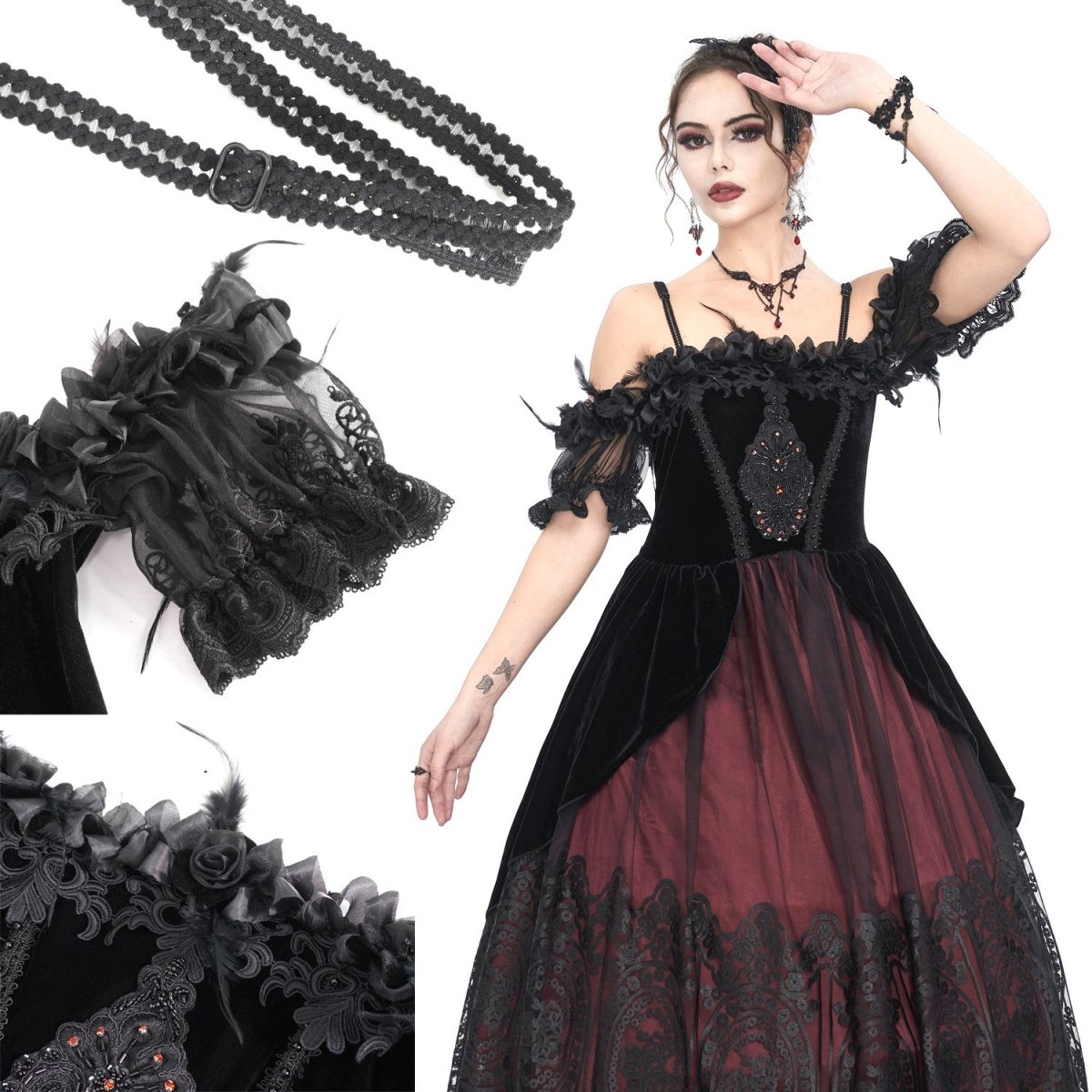 Vestido Elegante Rojo y Negro - Crazyinlove