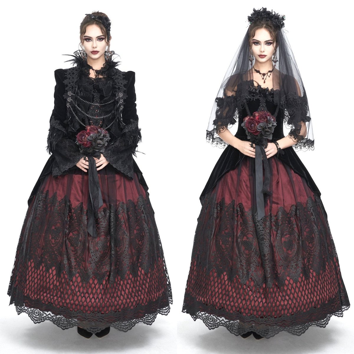 Vestido Elegante Rojo y Negro - Crazyinlove