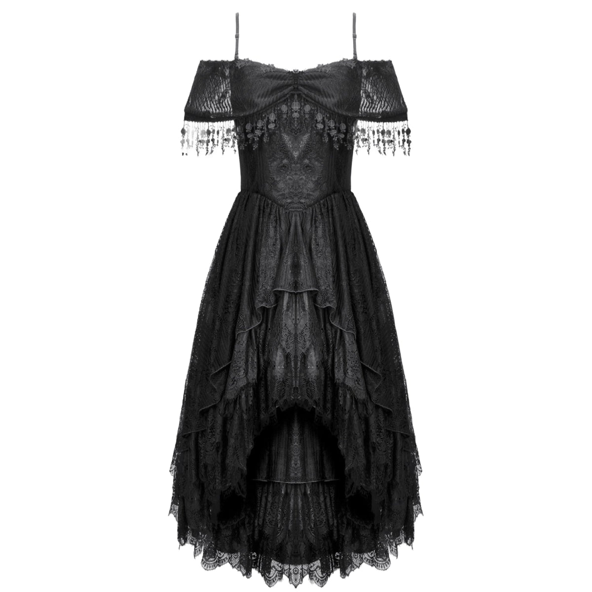 Vestido GĂłtico Encaje | Hombros CaĂdos - Crazyinlove