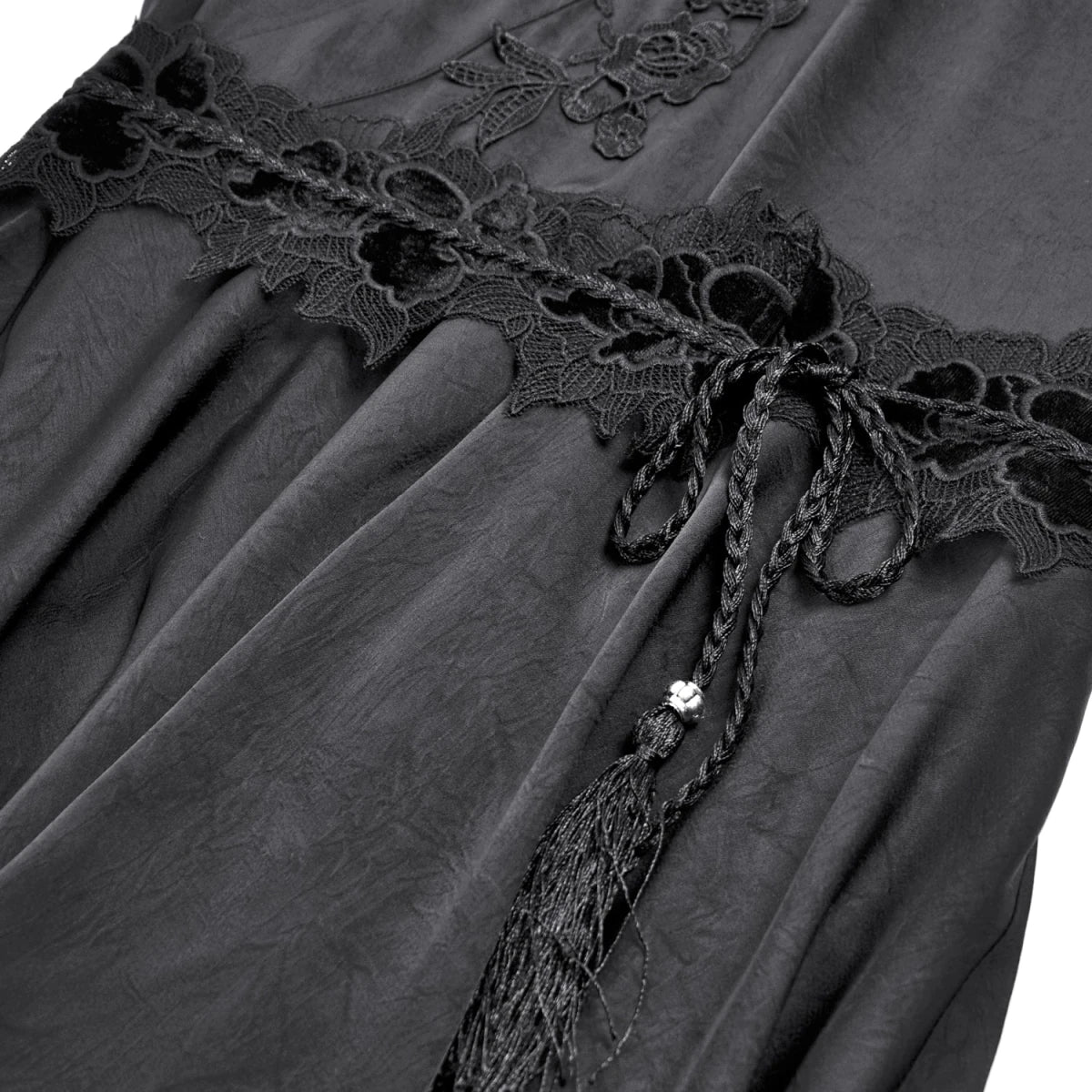 Vestido Kimono Asimétrico con Encaje y Flecos - Crazyinlove