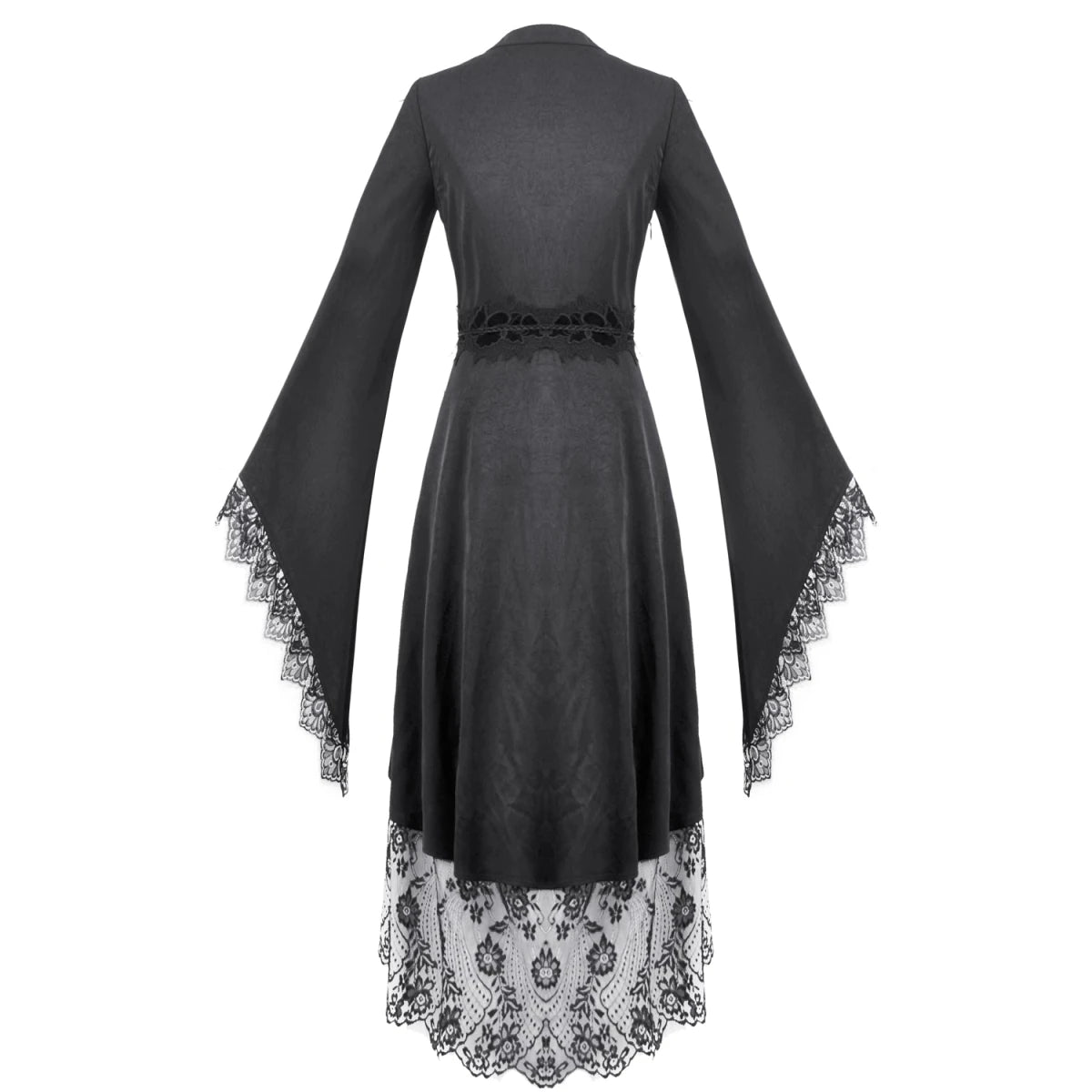 Vestido Kimono Asimétrico con Encaje y Flecos - Crazyinlove