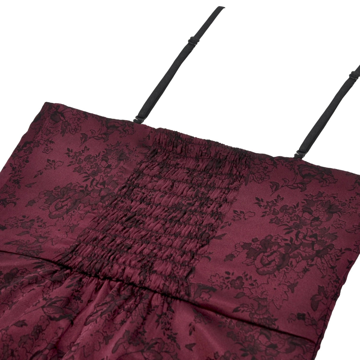 Vestido Largo Burdeos Gótico | Volantes Asimétricos - Crazyinlove