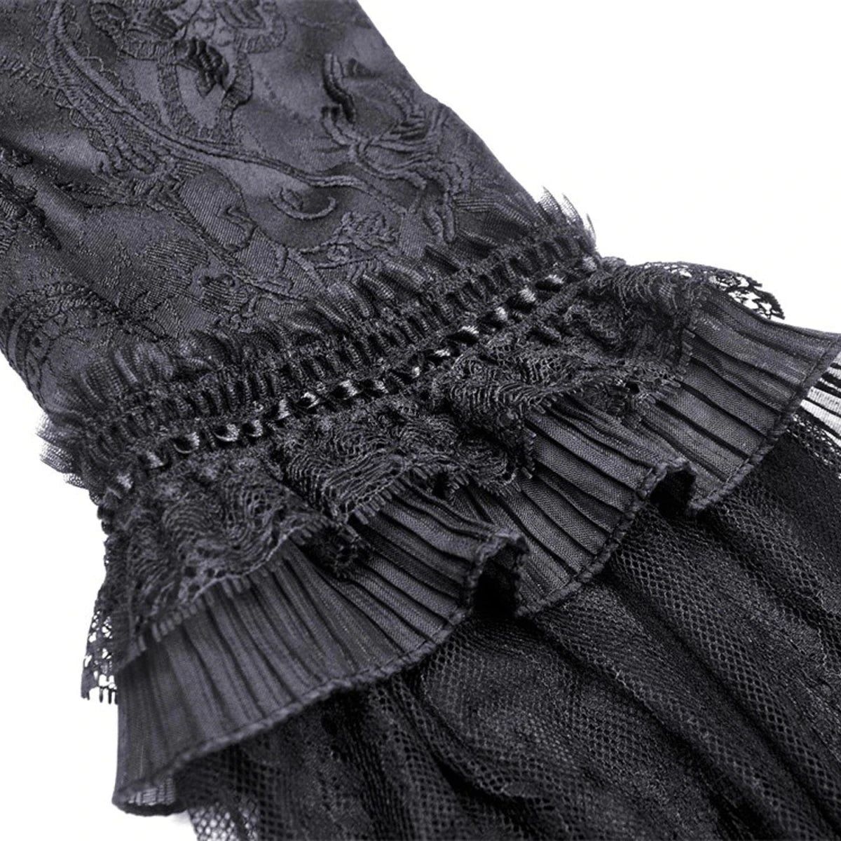 Vestido Medieval Largo de Brocado y Gema Roja - Crazyinlove