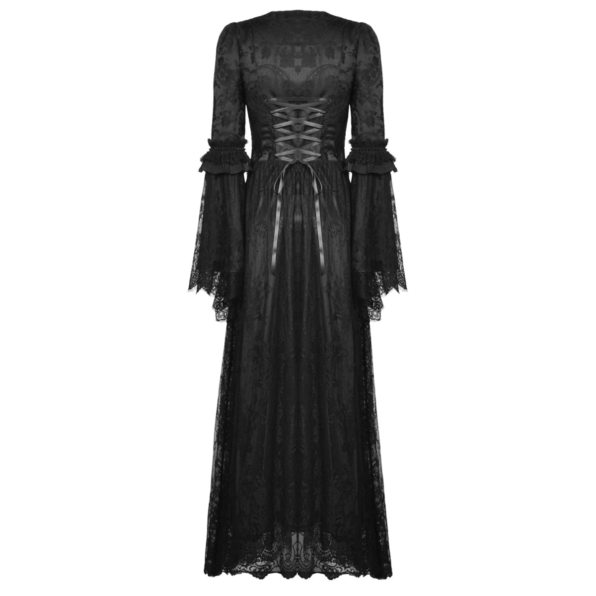Vestido Medieval Largo de Brocado y Gema Roja - Crazyinlove