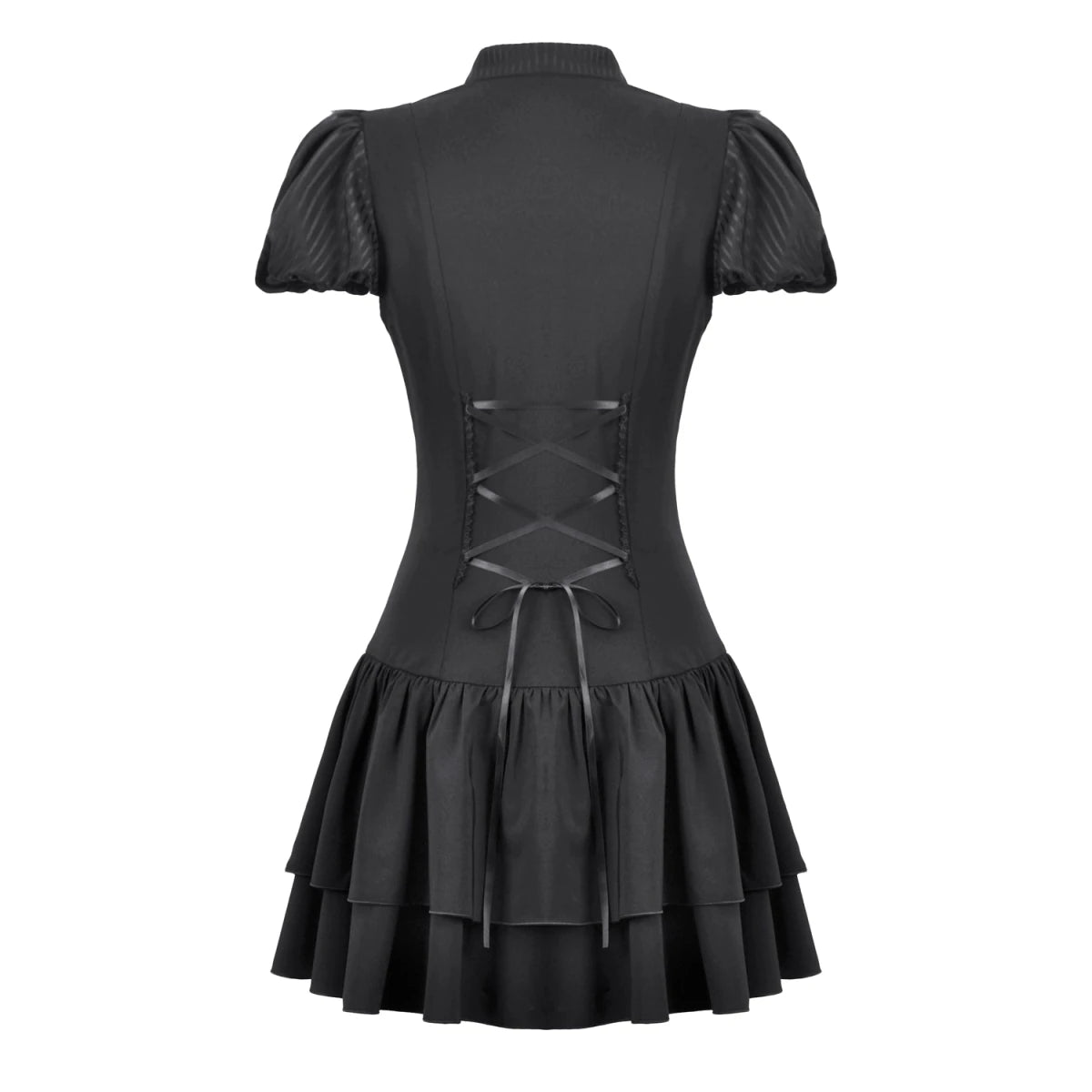 Vestido Mini con Pechera de Volantes y Lazos - Crazyinlove