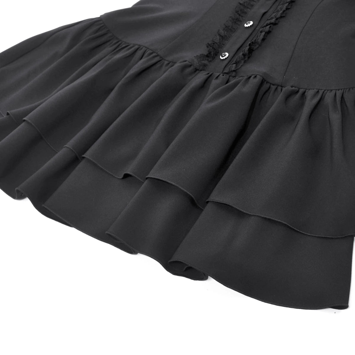 Vestido Mini con Pechera de Volantes y Lazos - Crazyinlove