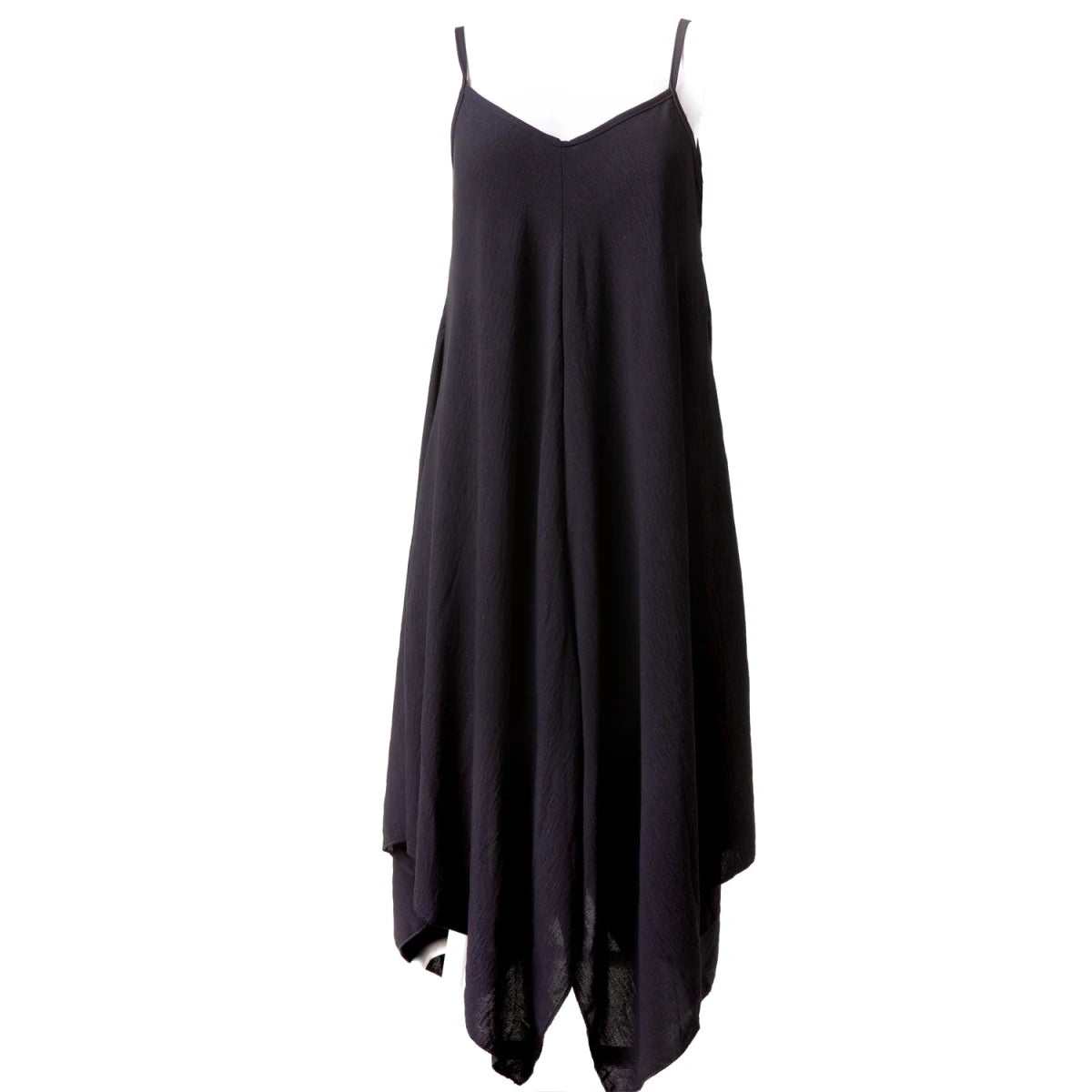 Vestido Negro Asimétrico de Tirantes Finos - Crazyinlove