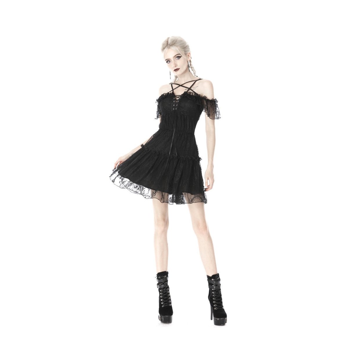 Vestido Negro con Encaje - Crazyinlove