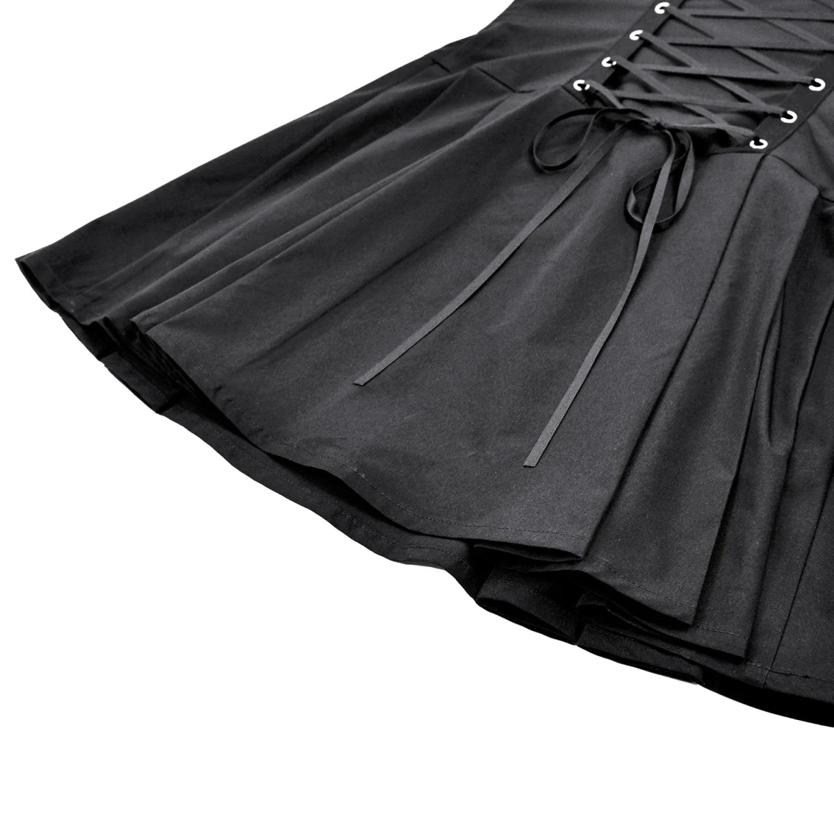Vestido Negro Mini Punk con Panel de Cordones Estilo Corsé - Crazyinlove
