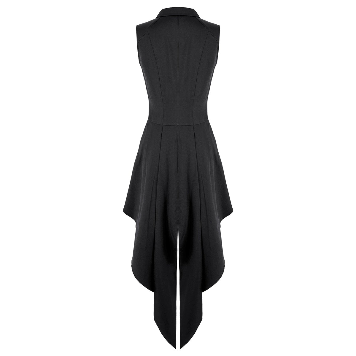 Vestido Punk Halter con Cola y Cremallera DW1208 de espalda, con la cola tipo frac