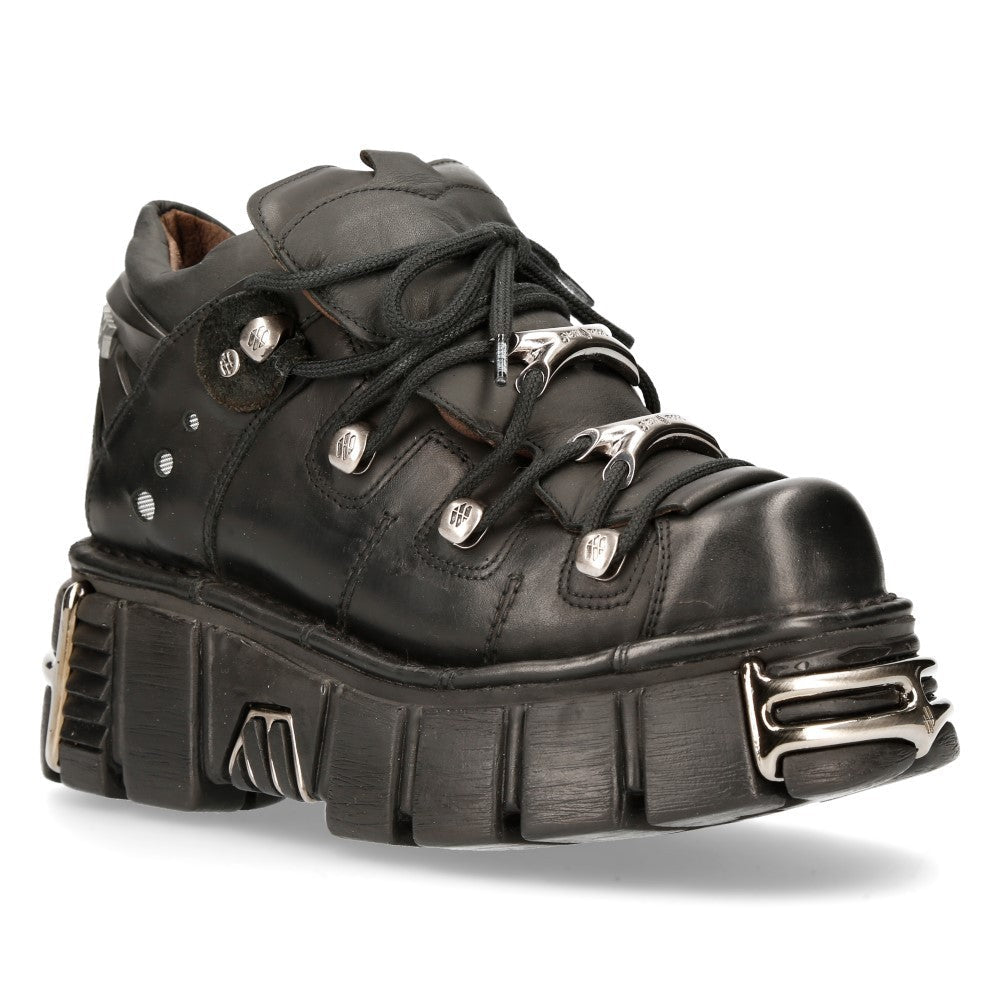 Zapatos New Rock Negros con Tachuelas y Plataforma Rock - Crazyinlove