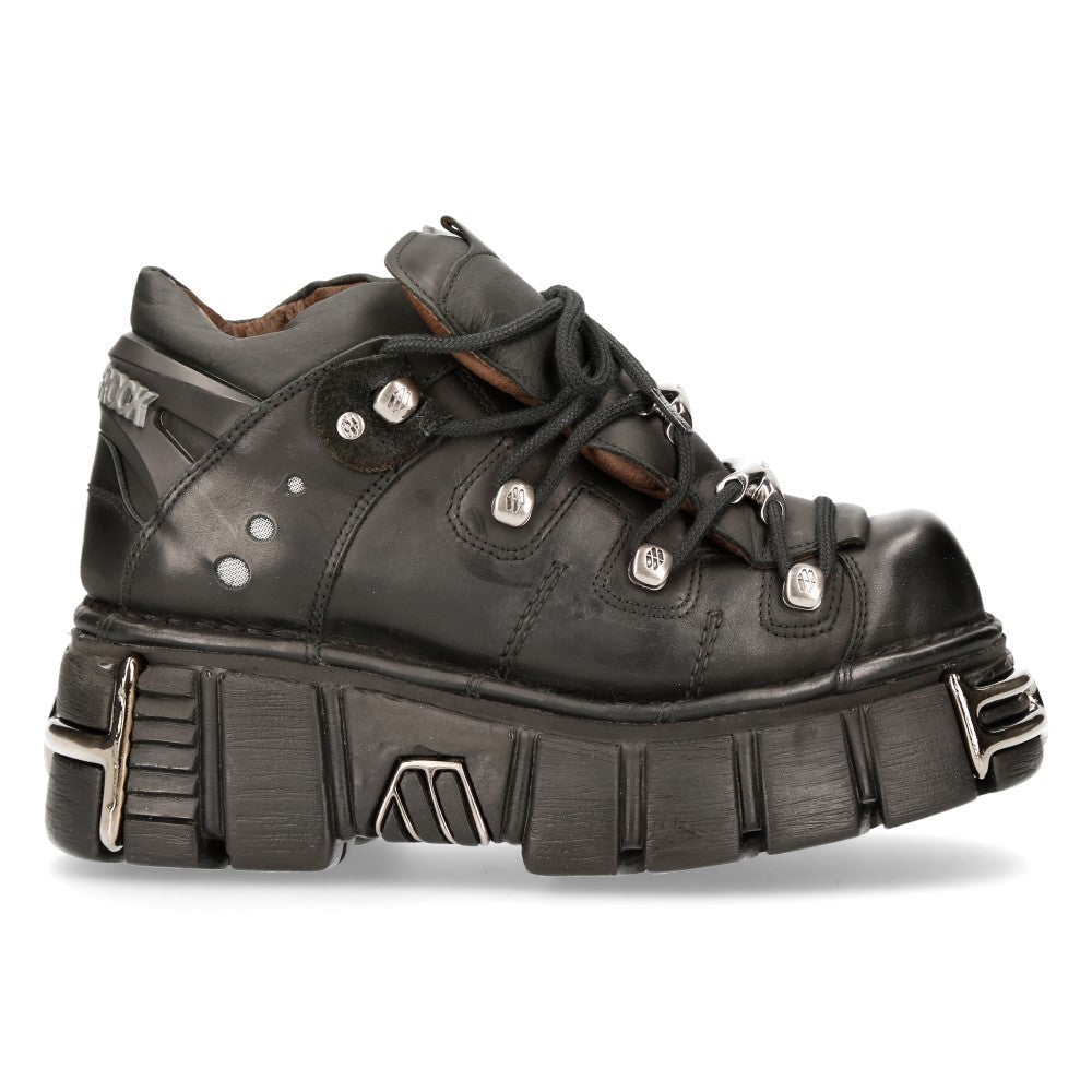 Zapatos New Rock Negros con Tachuelas y Plataforma Rock - Crazyinlove