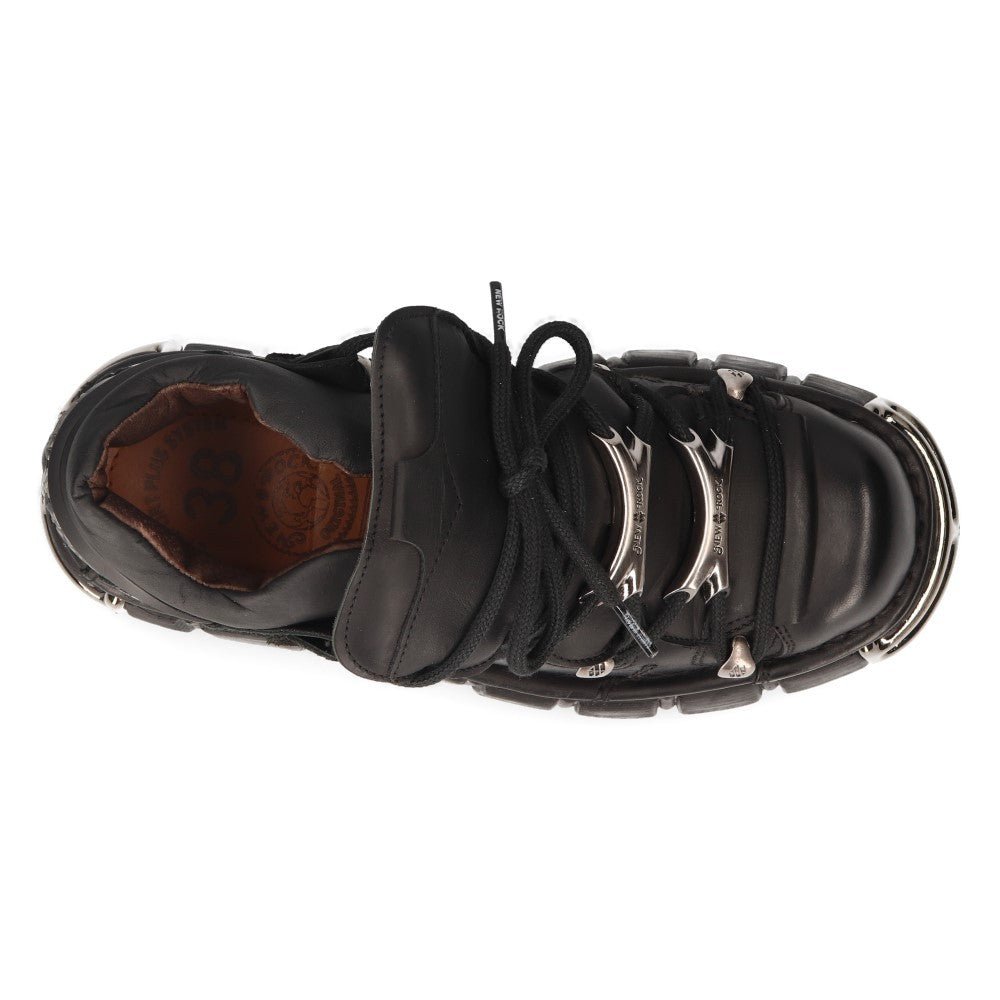 Zapatos New Rock Negros con Tachuelas y Plataforma Rock - Crazyinlove