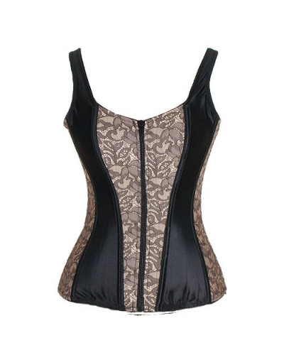 Corset Negro / Marrón Brocado