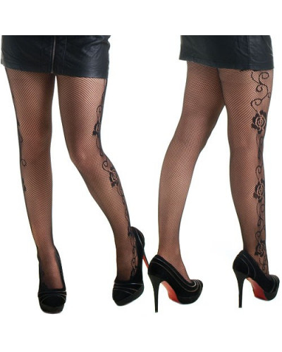 Gothic Strumpfhose aus Netz mit Mustern