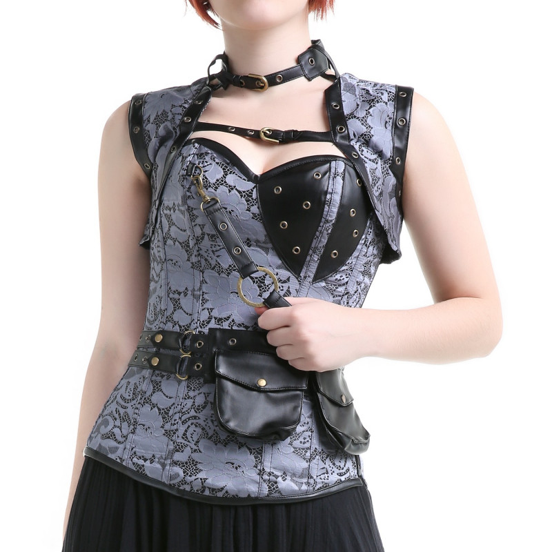 CORSET GRIS MULTIBOLSILLOS