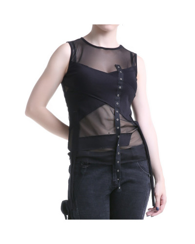 Asymmetric T-Shirt with Tulle