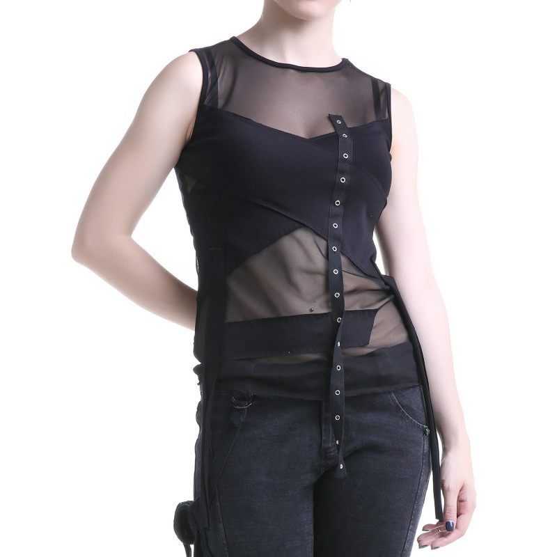 Camiseta Asimétrica con Tul