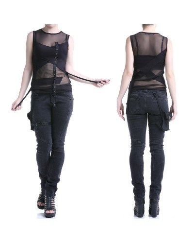 Asymmetric T-Shirt with Tulle