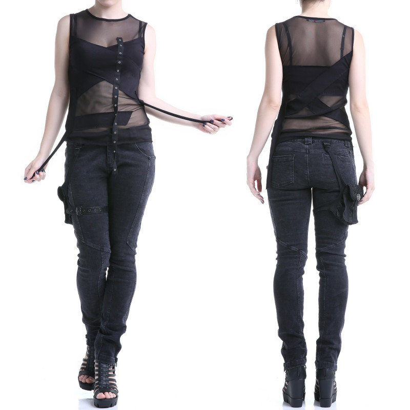 T-Shirt Assimétrica com Tule