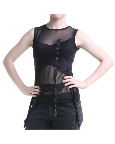 Asymmetric T-Shirt with Tulle