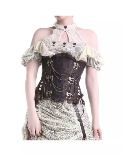 Brown Underbust Corset with Chains from the Style Brand