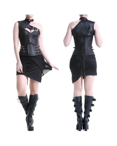 Corset de Cuero con Correas y Abdominal