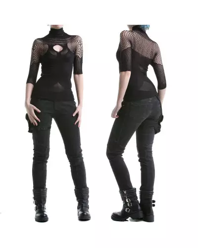 Black T-Shirt with High Neck from Style Brand at €9.00