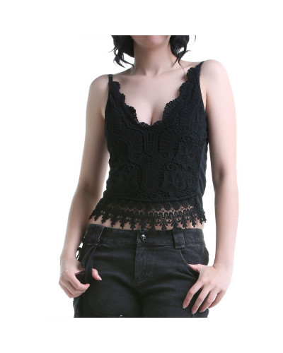 Black Top Made of Guipure
