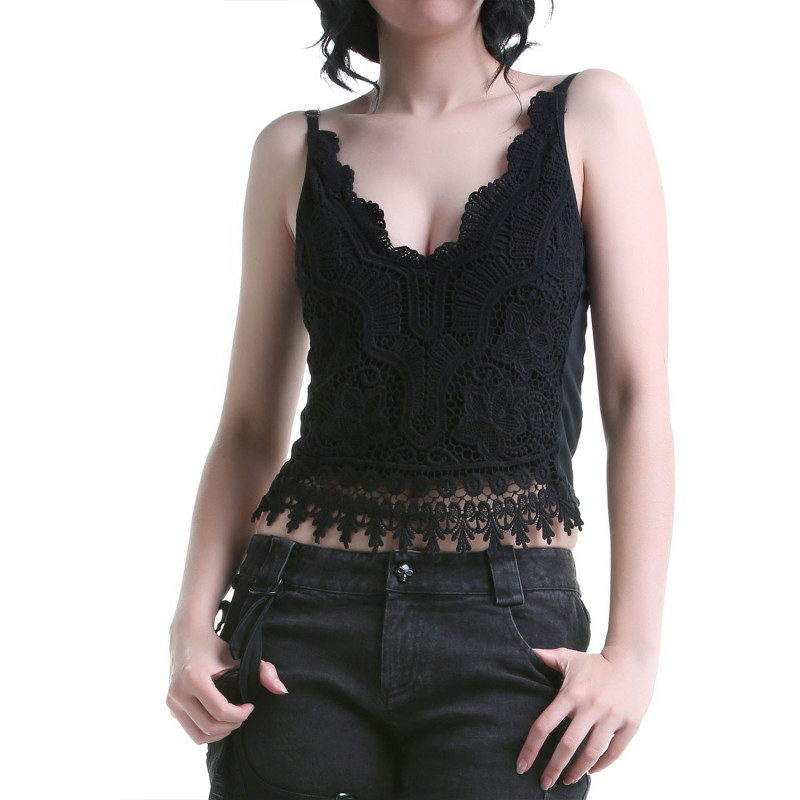 Black Top Made of Guipure