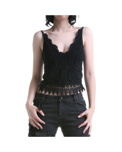 Black Top Made of Guipure