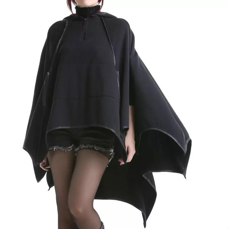 Black Poncho with Hood from Crazyinlove Brand at €45.00
