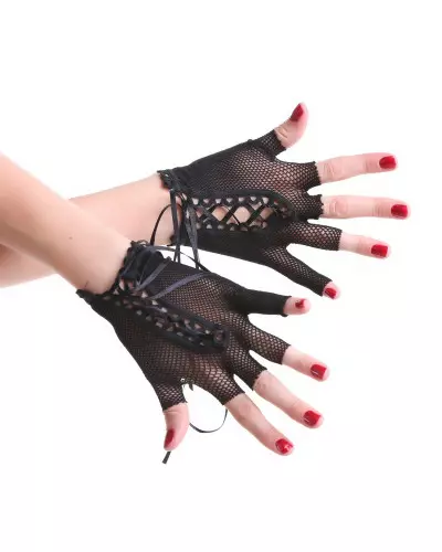Netz-Handschuhe mit Schnürung der Style-Marke für 5,00 €