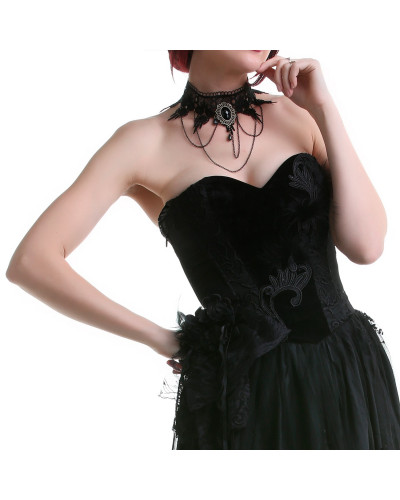 Black Choker Made of Guipure