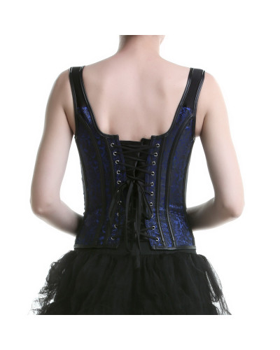 Corset Azul con Tirantes y Cremallera