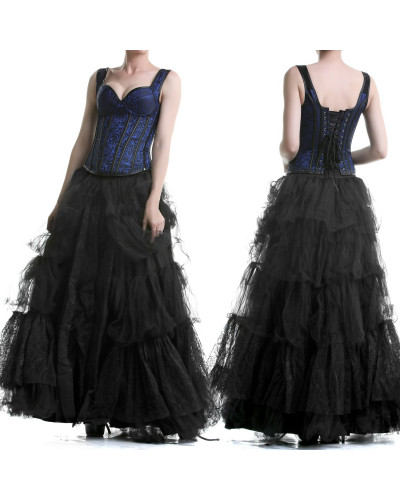 Corset Azul con Tirantes y Cremallera