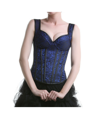 Corset Azul con Tirantes y Cremallera