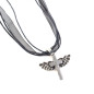 Necklace with Cross and Wings