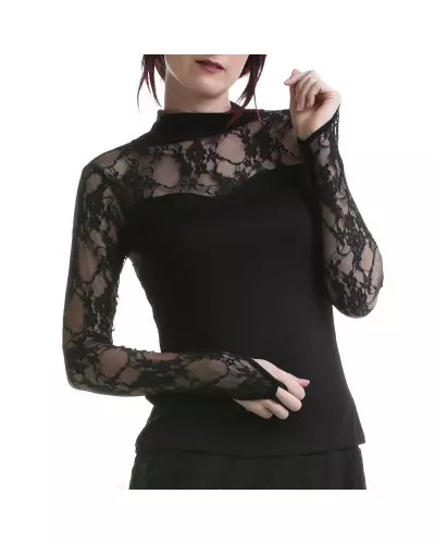 T-Shirt with Back Made of Lace